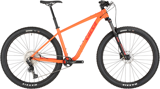 Salsa Rangefinder Deore 11 29 bike orange side view on white background