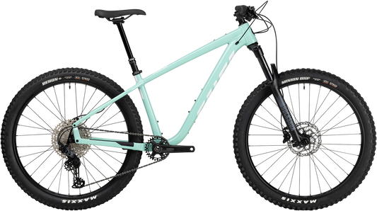 Salsa Timberjack SLX 27.5 mint green mountain bike side view on white background