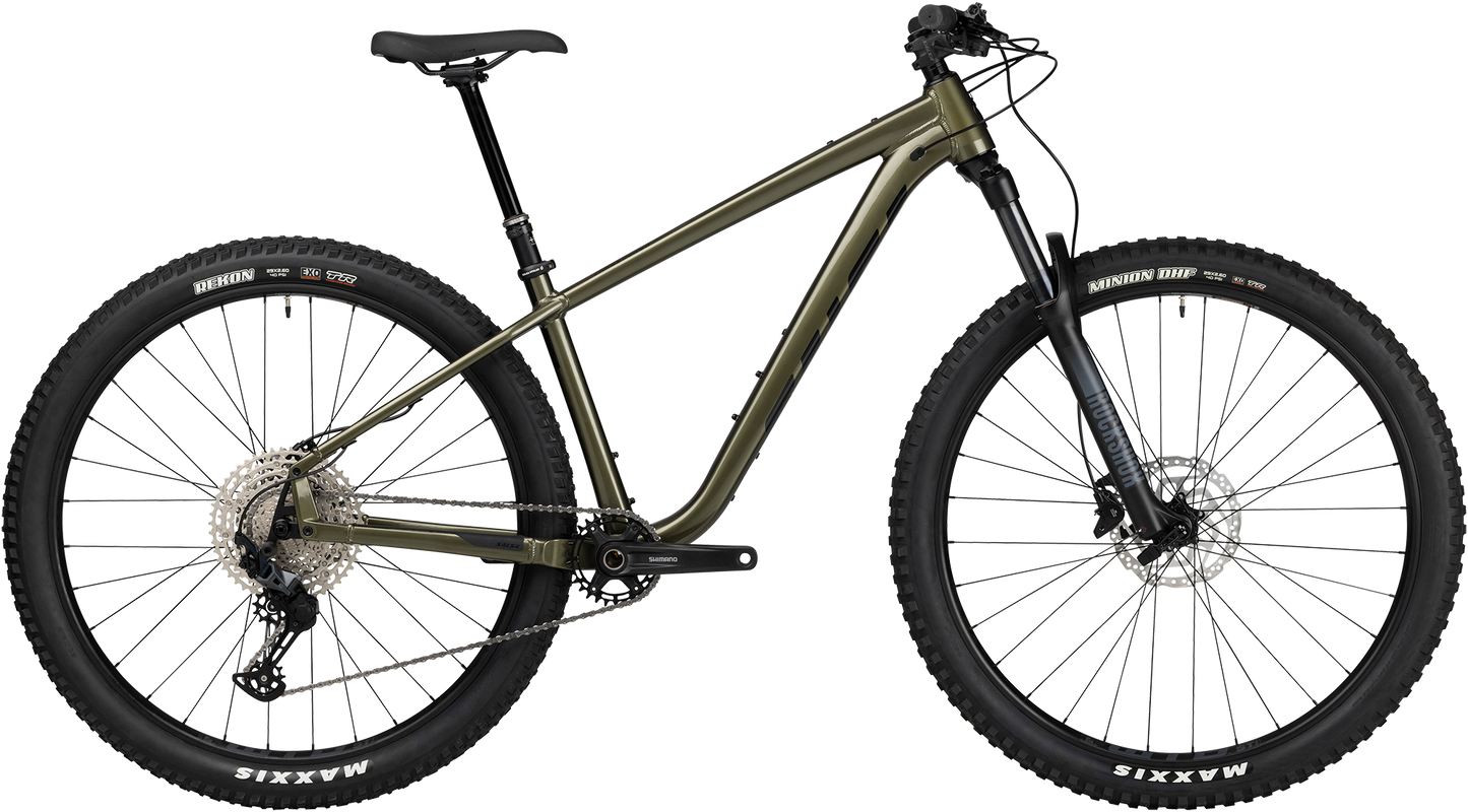 Salsa Timberjack SLX 29 army green mountain bike side view on white background