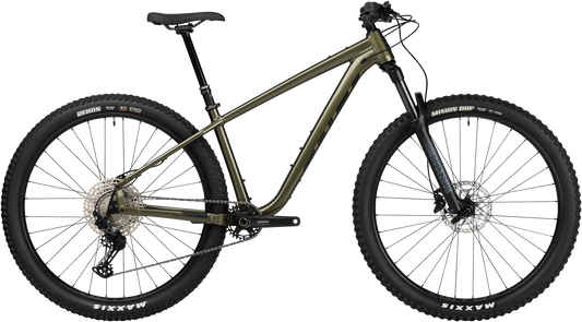 Salsa Timberjack SLX 29 army green mountain bike side view on white background