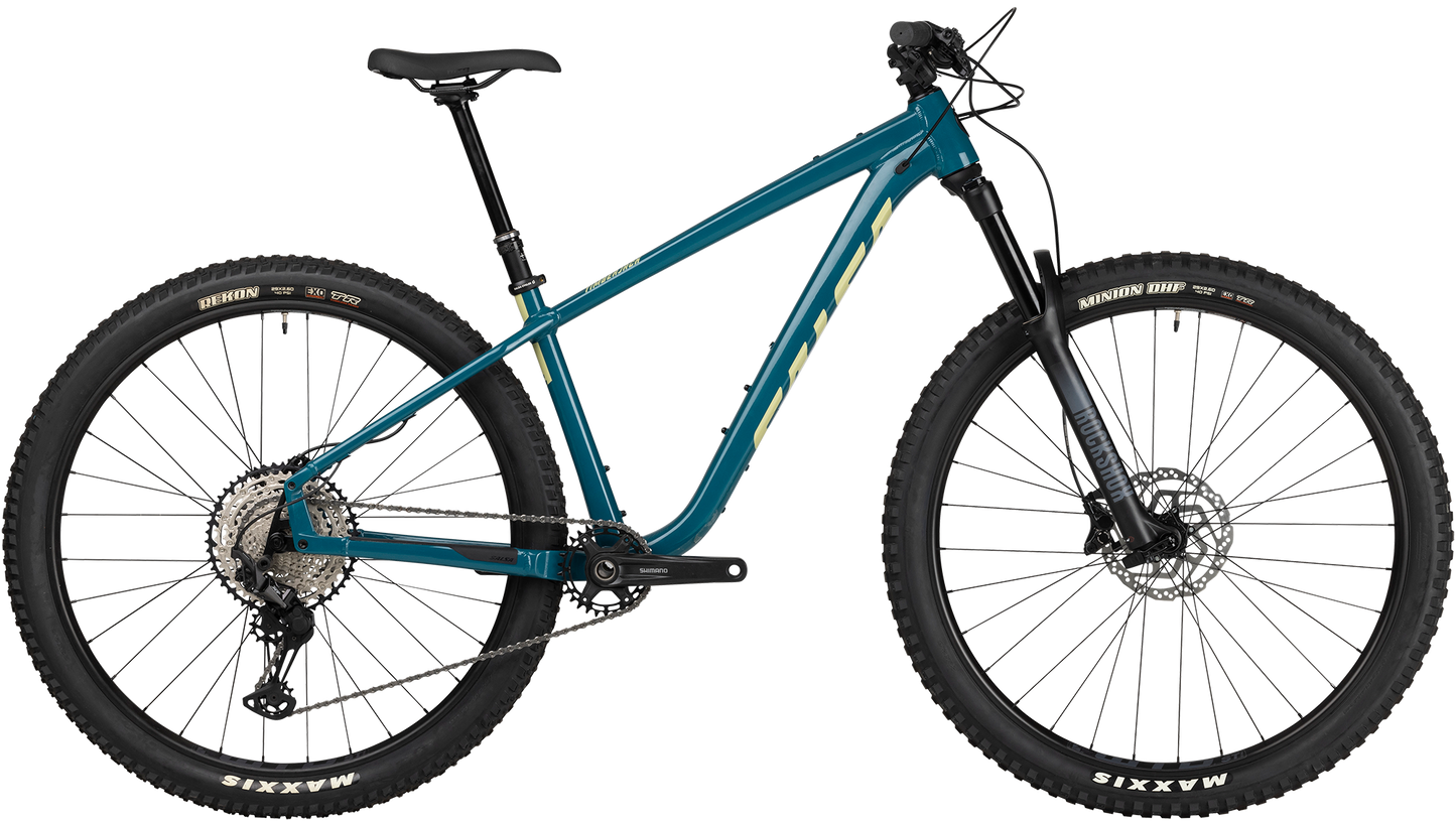 Salsa Timberjack XT 29 blue mountain bike side view on white background