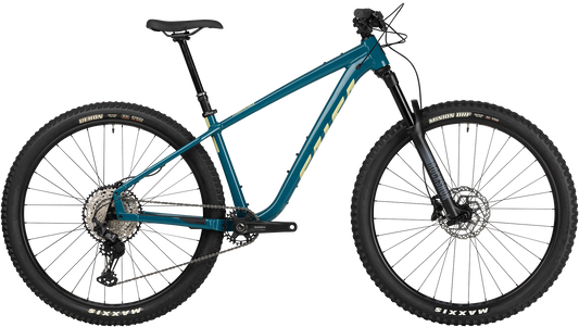 Salsa Timberjack XT 29 blue mountain bike side view on white background