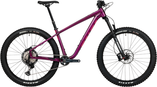 Salsa Timberjack XT Z2 27.5 purple mountain bike side view on white background