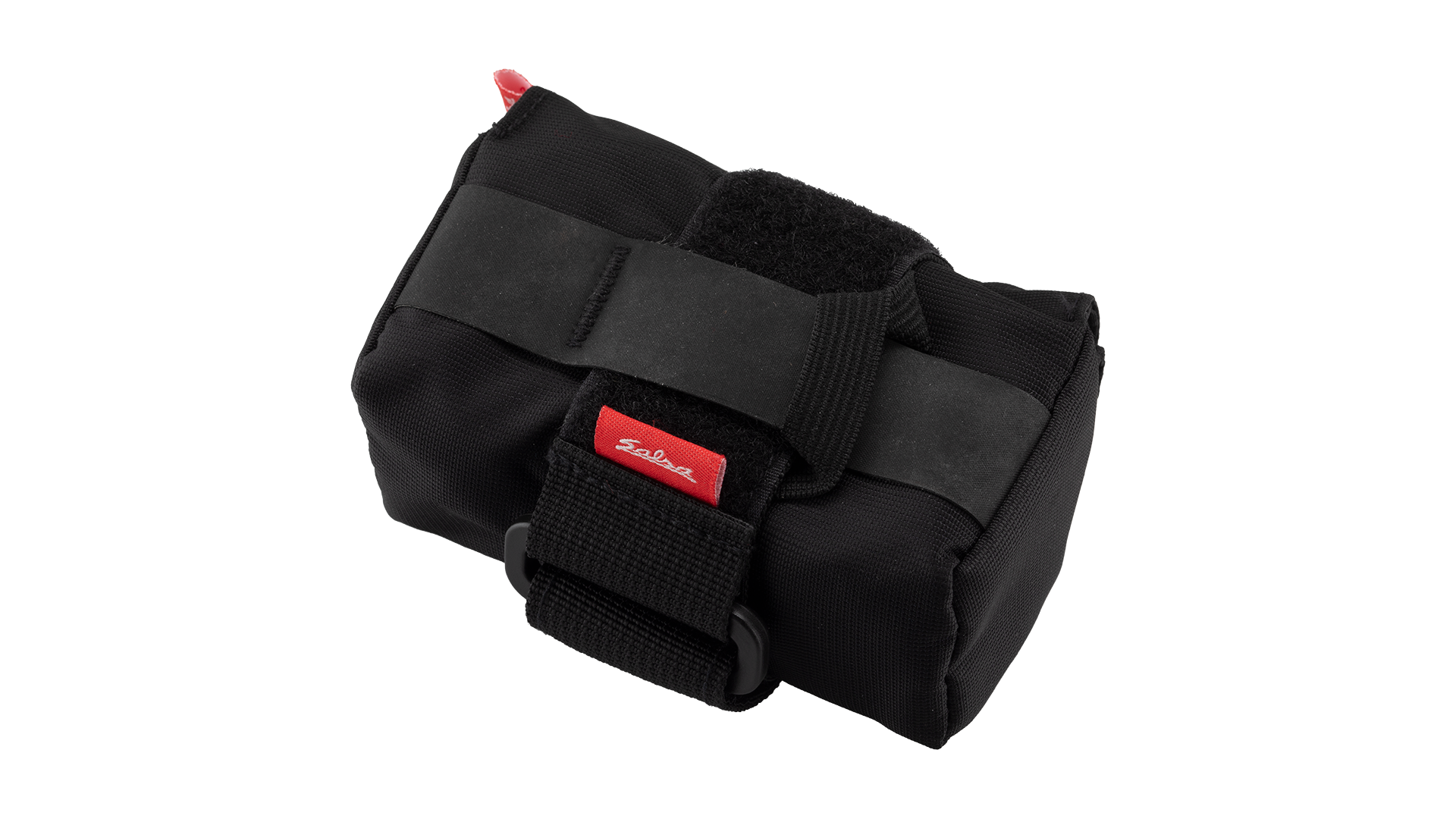 Salsa Anything Bracket Pack black rolled up with Velcro closure