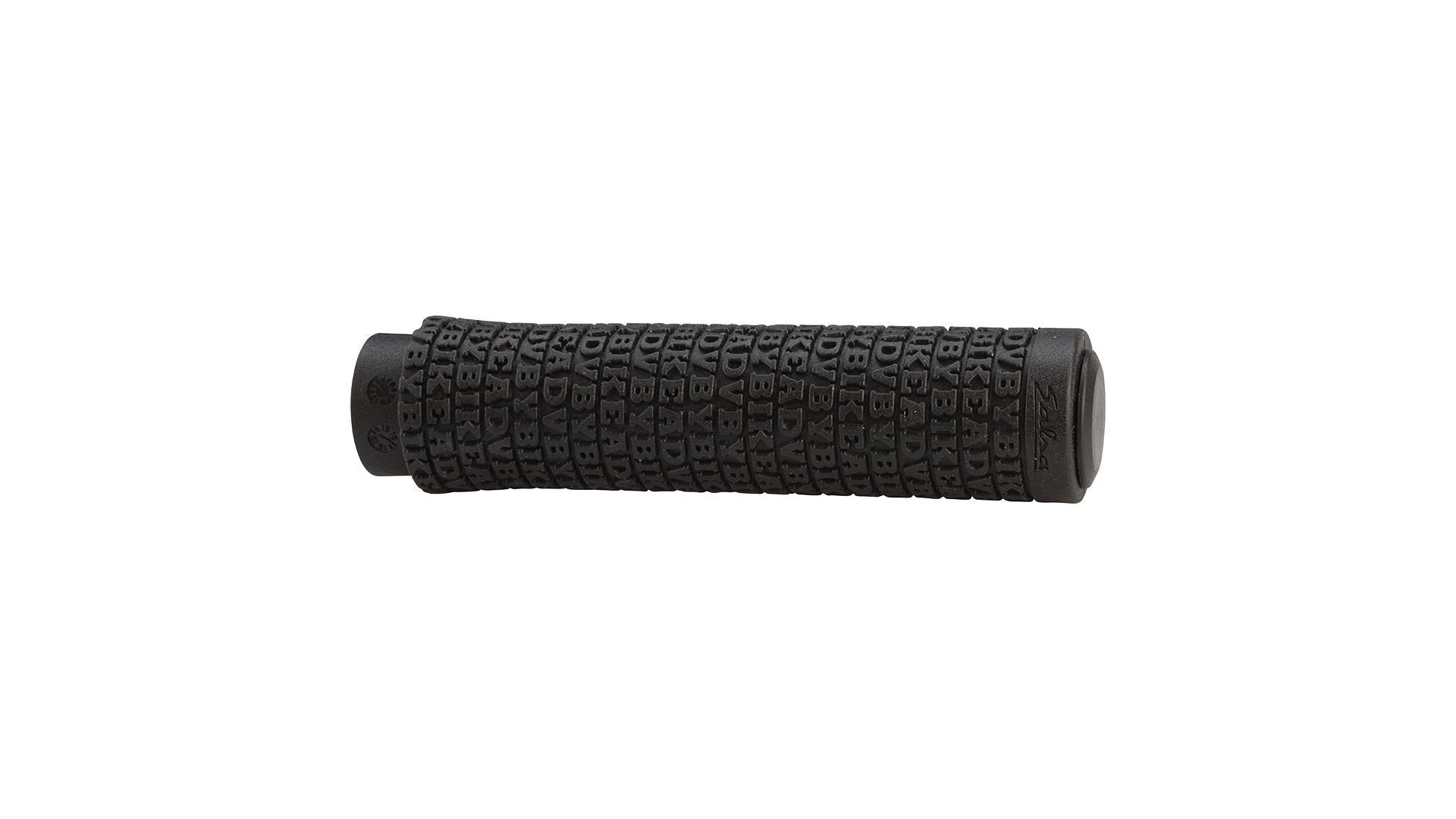 Salsa Backcountry Lock-on grips black with Adventure By Bike lettering raised repeated on grip, no locking clamps