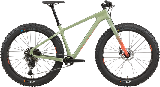 Salsa Beargrease C Cues fat bike Sage Green side view on white background