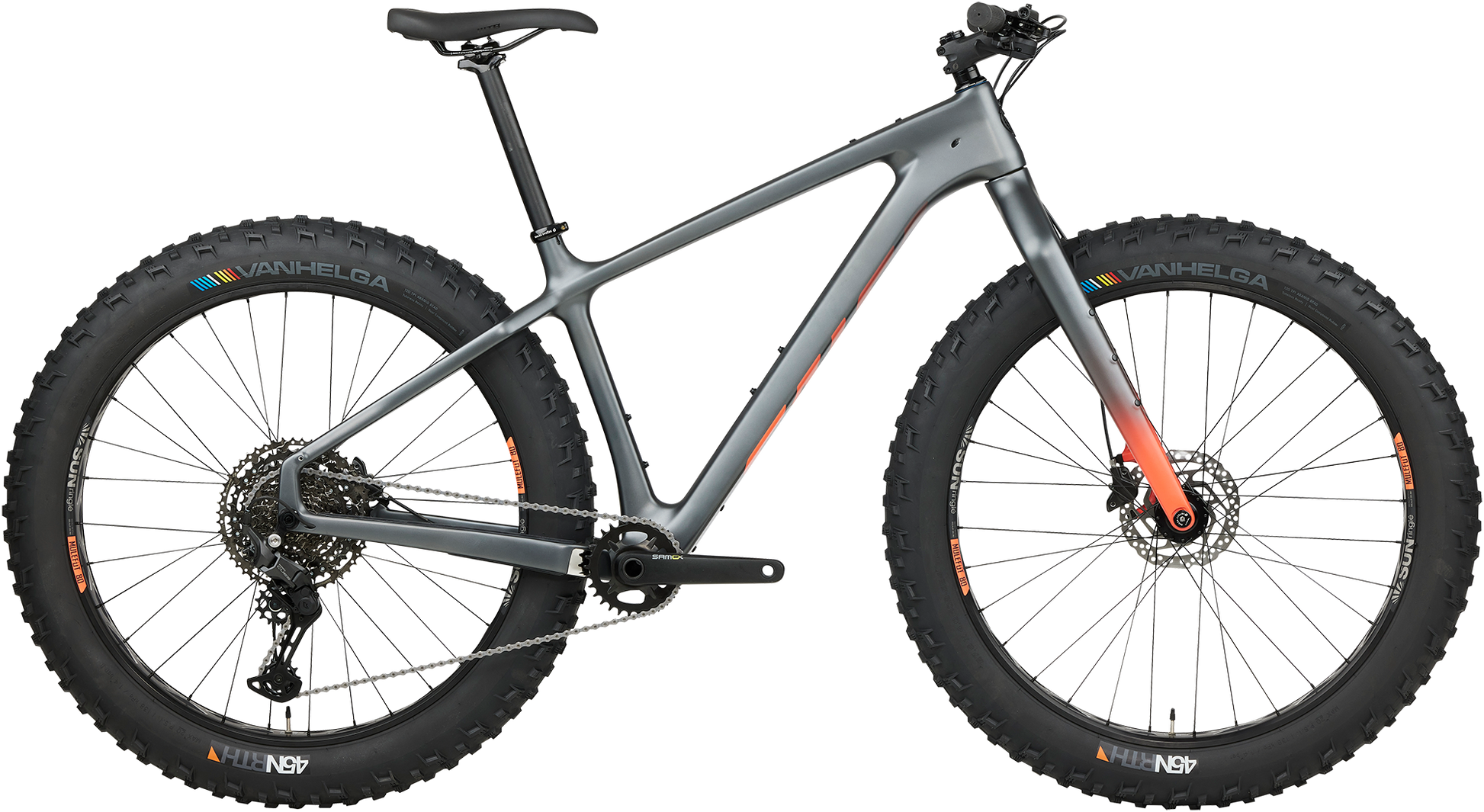 Salsa Beargrease C Cues fat bike, gray, side view on white background