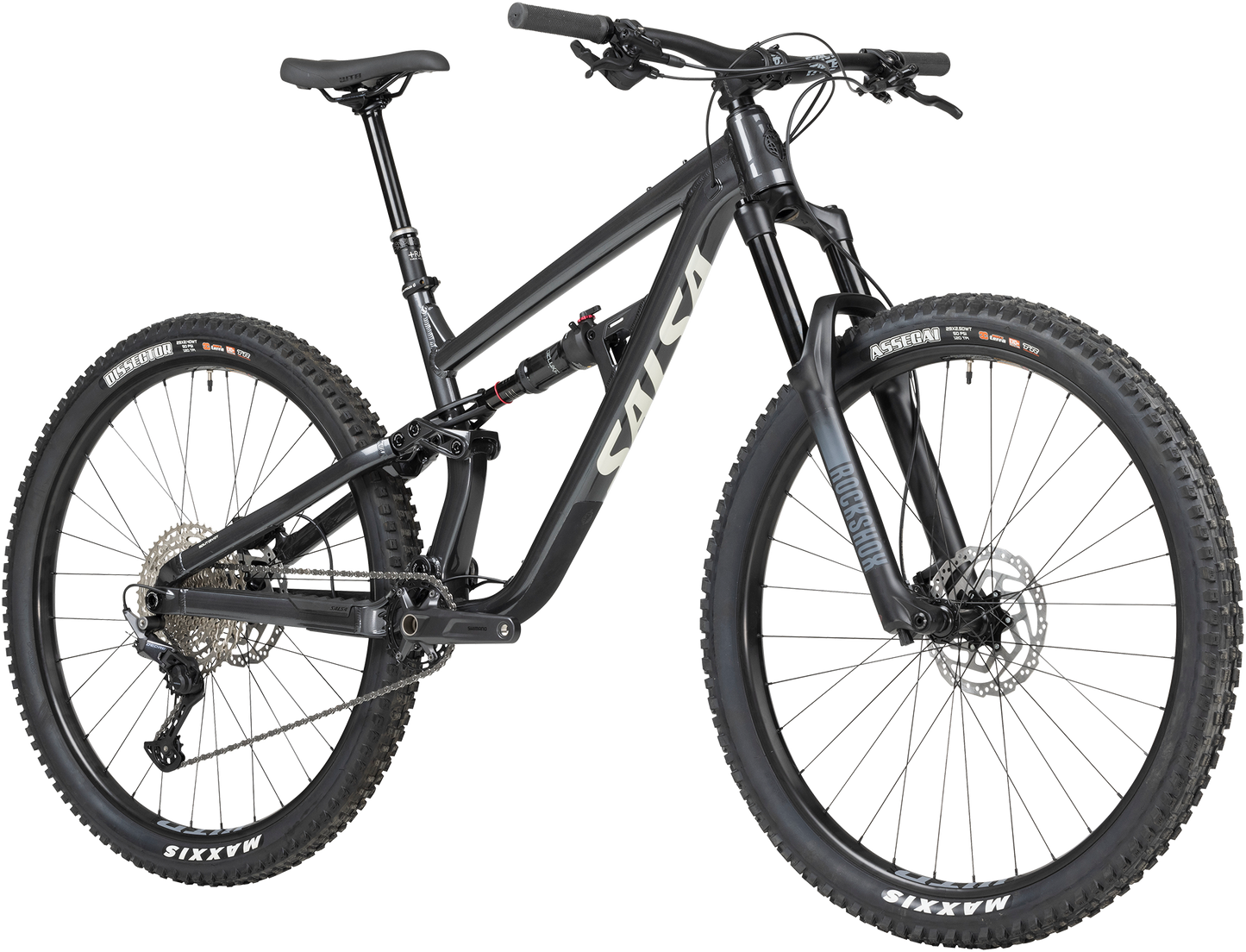 Salsa Blackthorn Deore bike gray BK5564 three quarter front view on white background