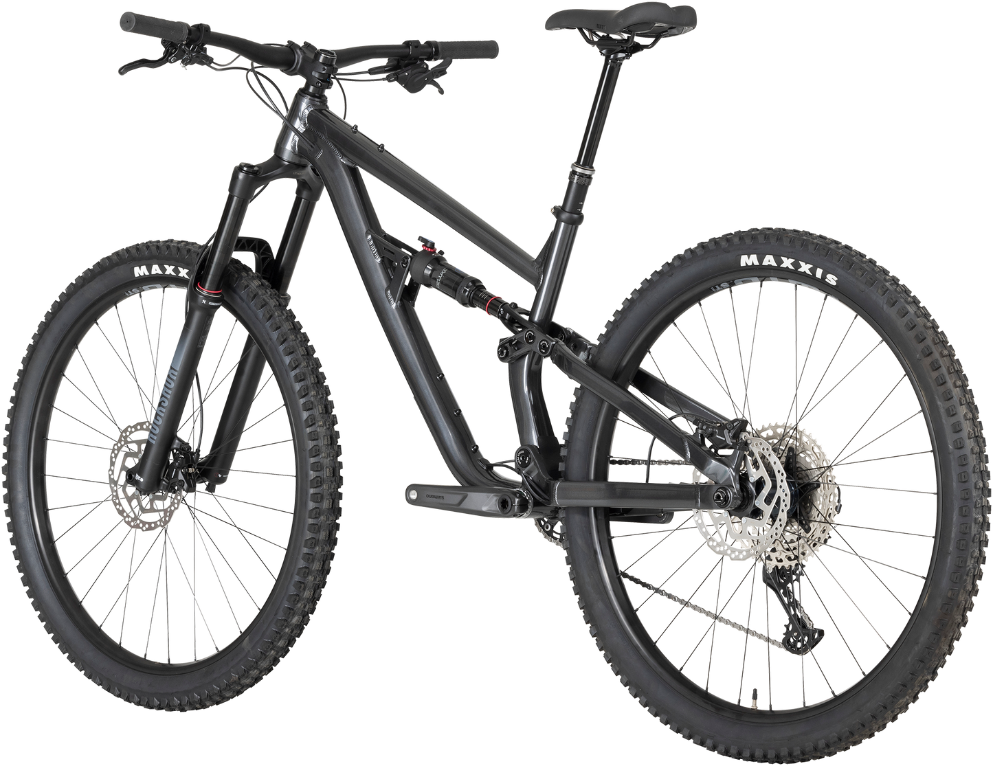 Salsa Blackthorn Deore bike gray BK5564 three quarter rear view on white background