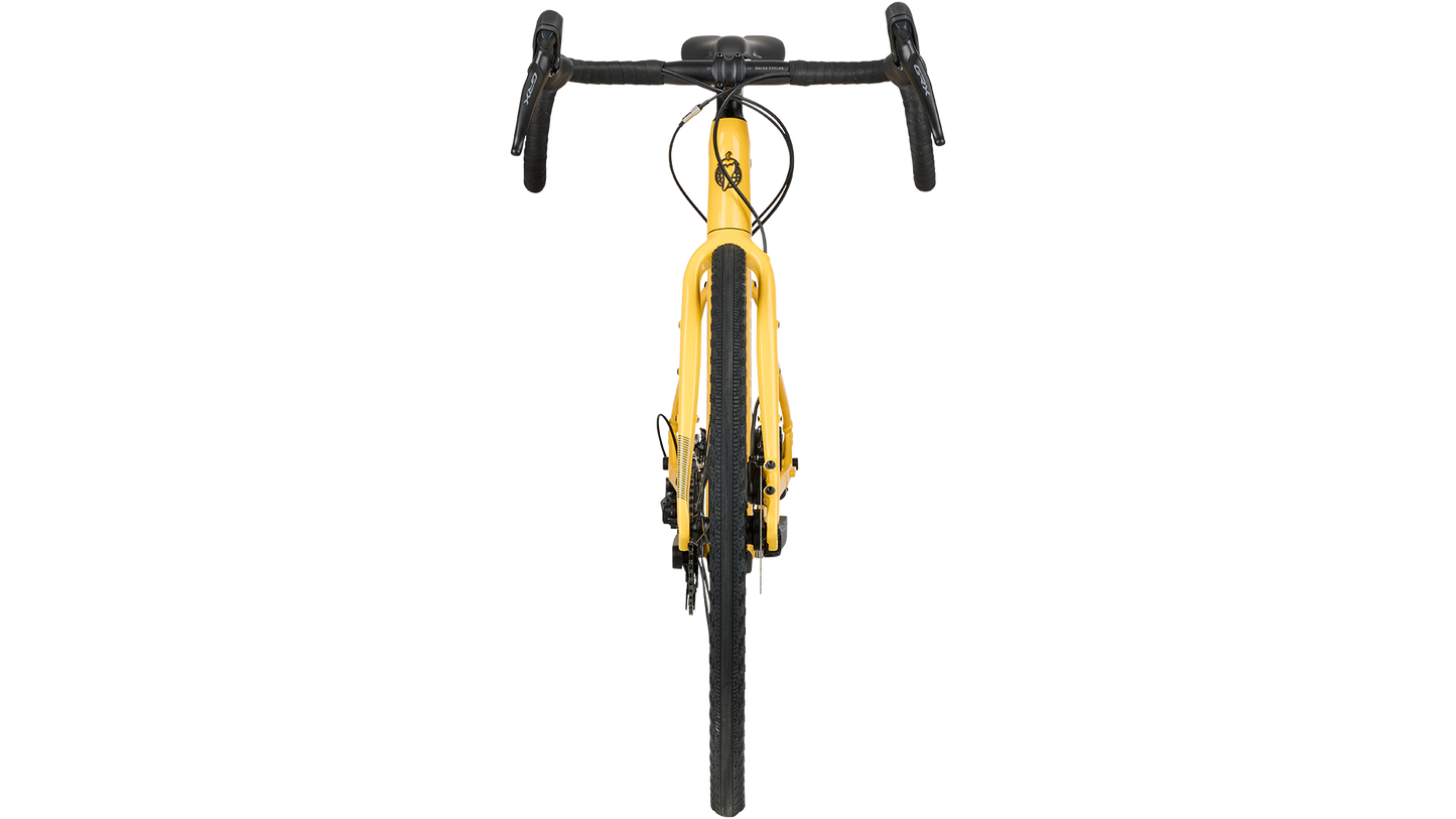 Salsa Confluence Ebike Drop Bar GRX 600 yellow color front looking view on white background