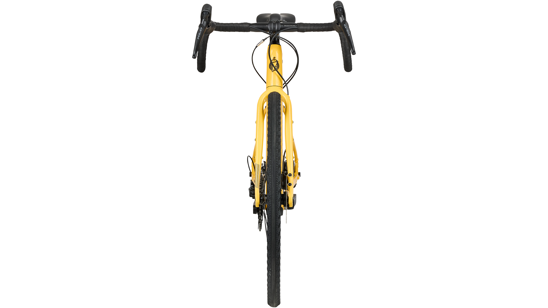 Salsa Confluence Ebike Drop Bar GRX 600 yellow color front looking view on white background