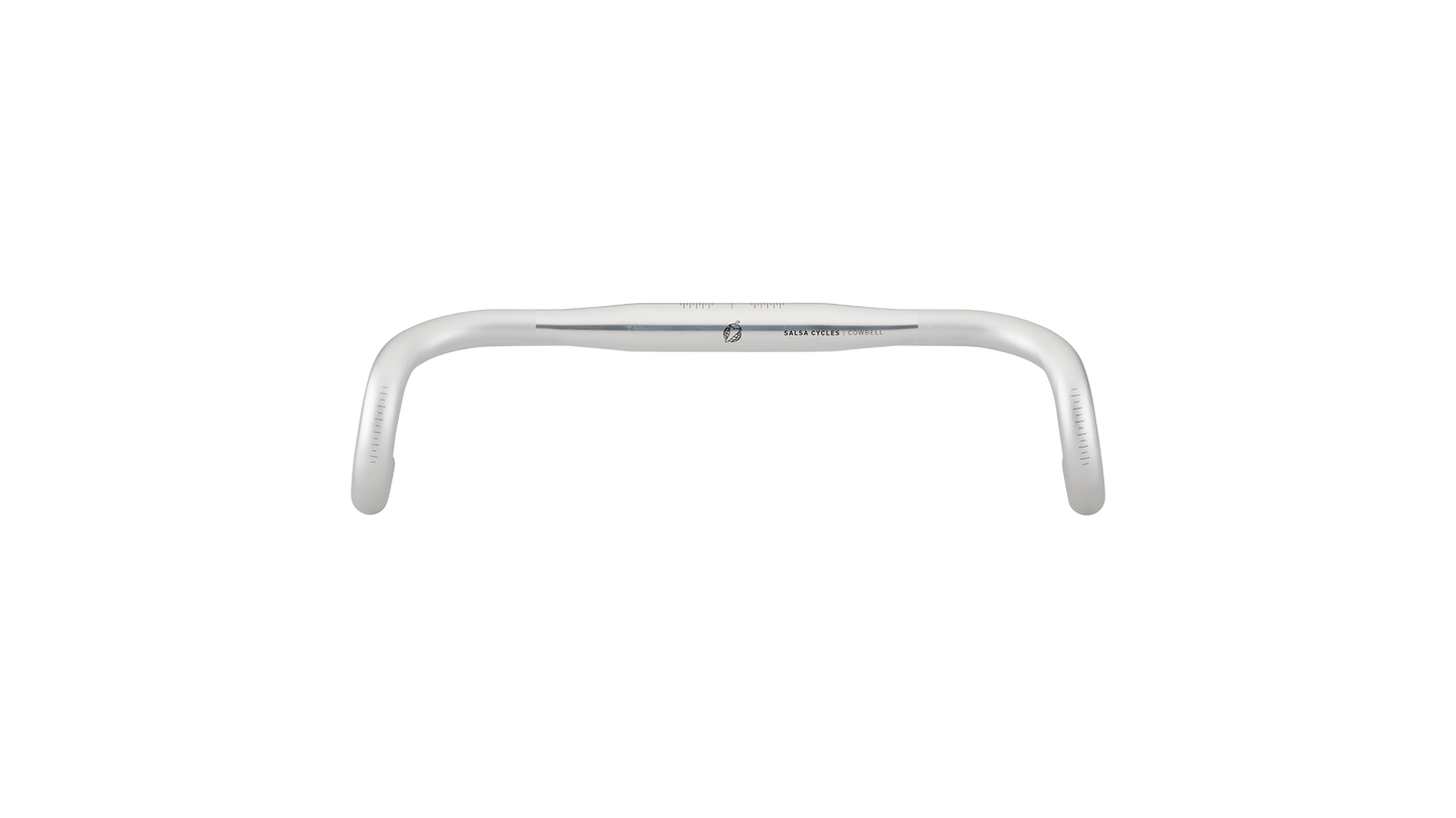 Salsa Cowbell Deluxe drop handlebar silver front view