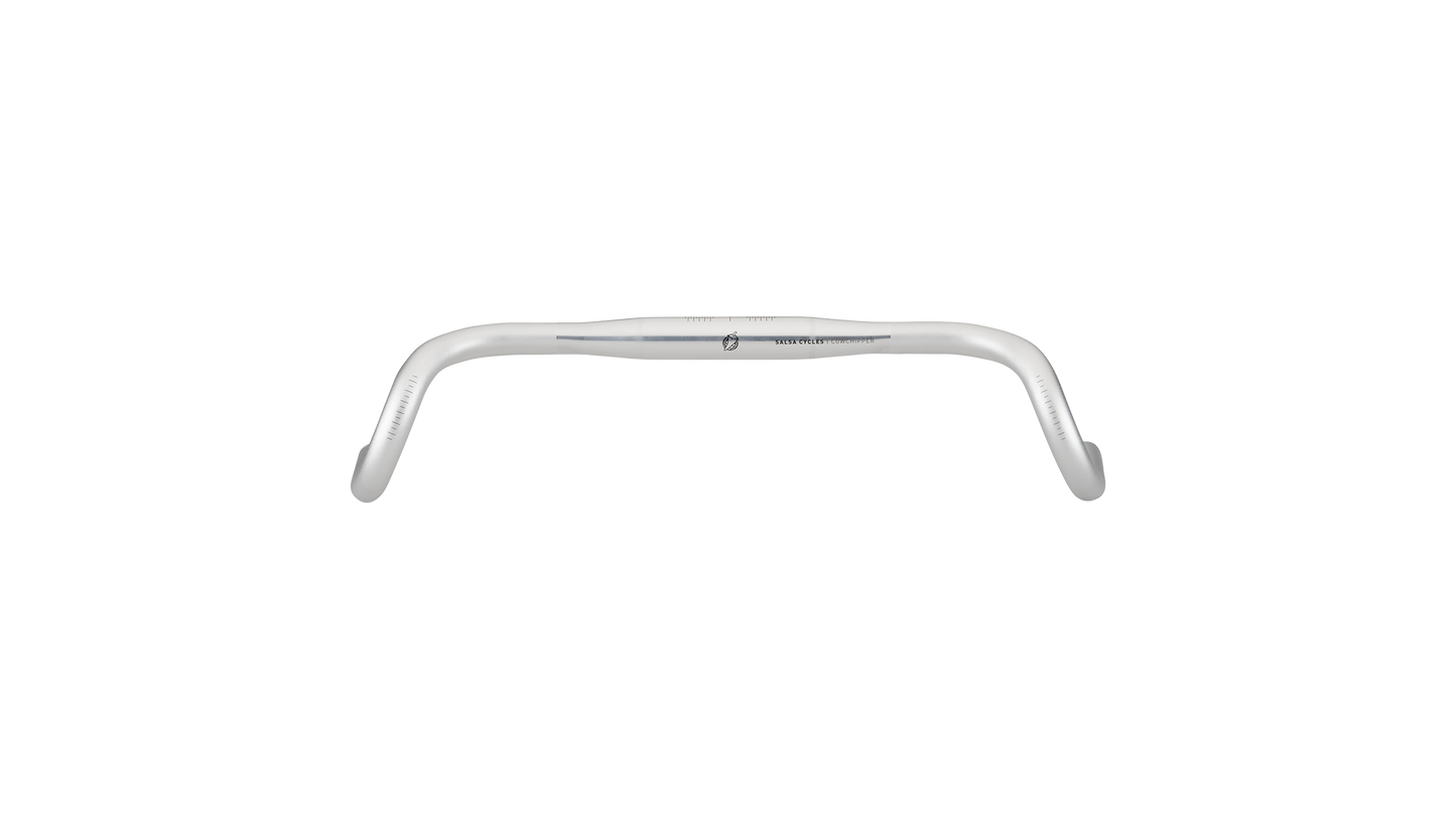 Salsa Cowchipper Deluxe drop handlebar silver front view