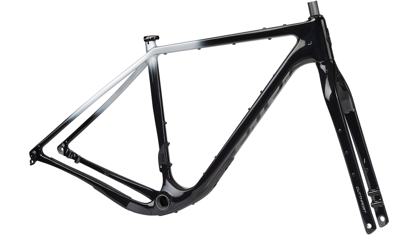 Salsa Cutthroat C Frameset Black with White fade side view on white background