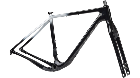 Salsa Cutthroat C Frameset Black with White fade side view on white background