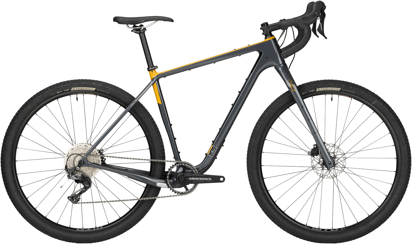 Salsa Cutthroat C GRX 600 1x bike, charcoal color, side view on white background