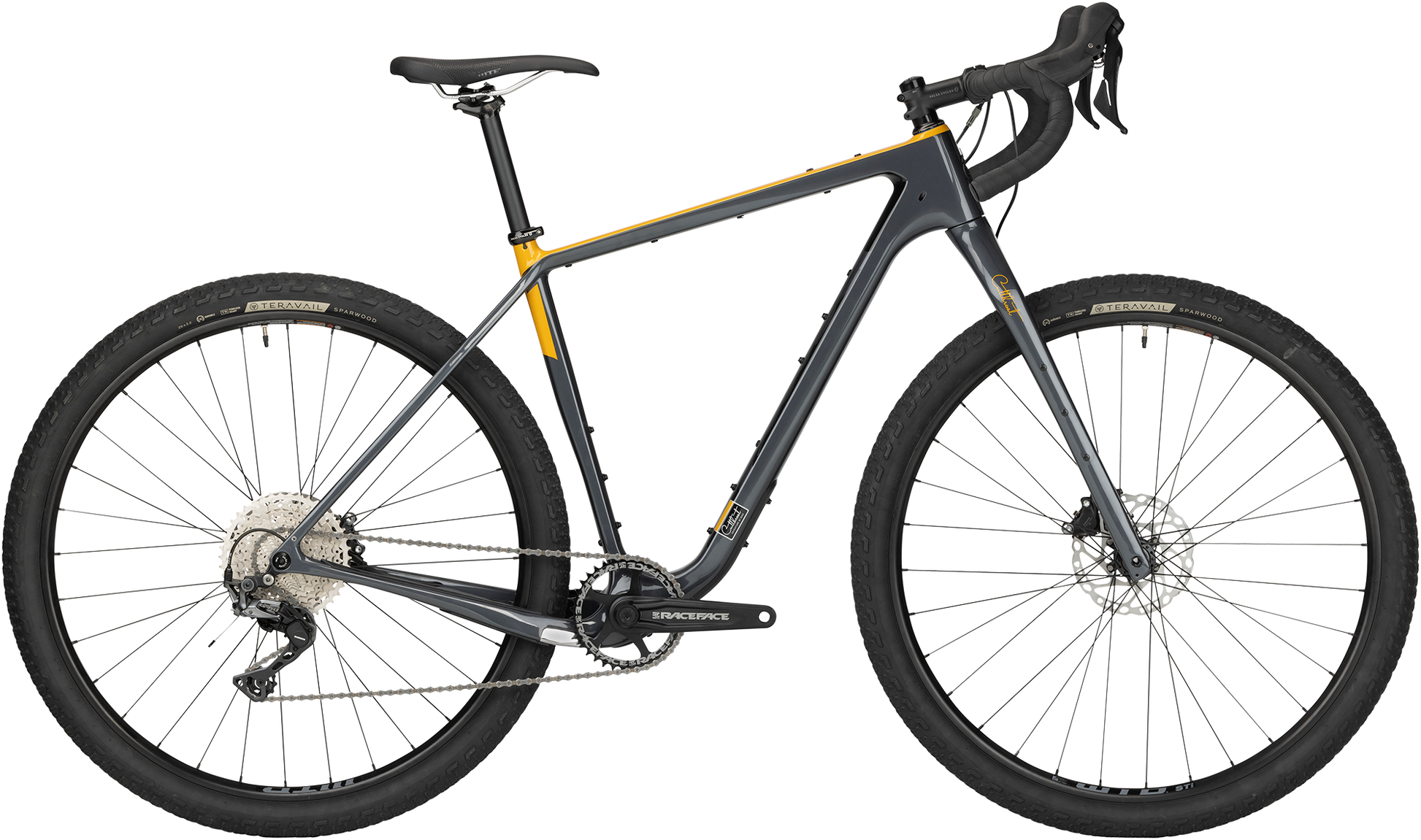 Salsa Cutthroat C GRX 600 1x bike, charcoal color, side view on white background