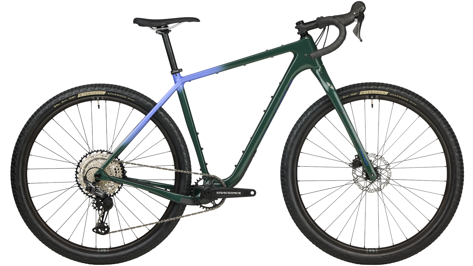 Salsa Cutthroat C GRX 610 bike in Dark Pine color side view