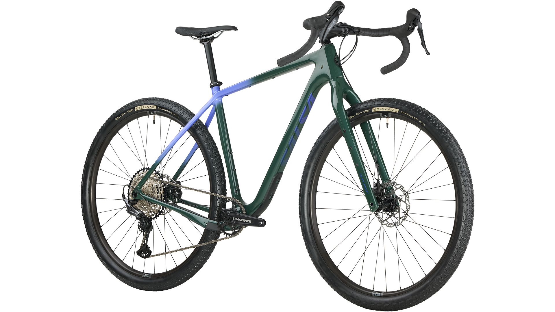 Salsa Cutthroat C GRX 610 bike in Dark Pine color front three-quarter view