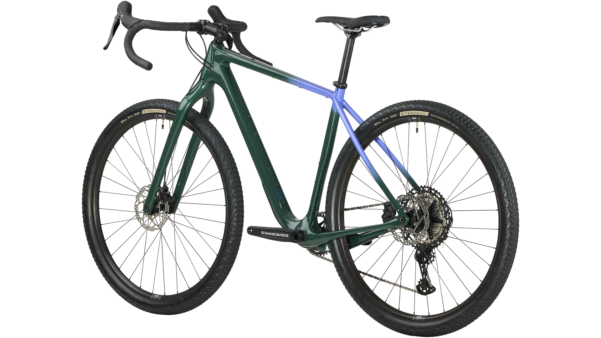 Salsa Cutthroat C GRX 610 bike in Dark Pine color rear three-quarter view