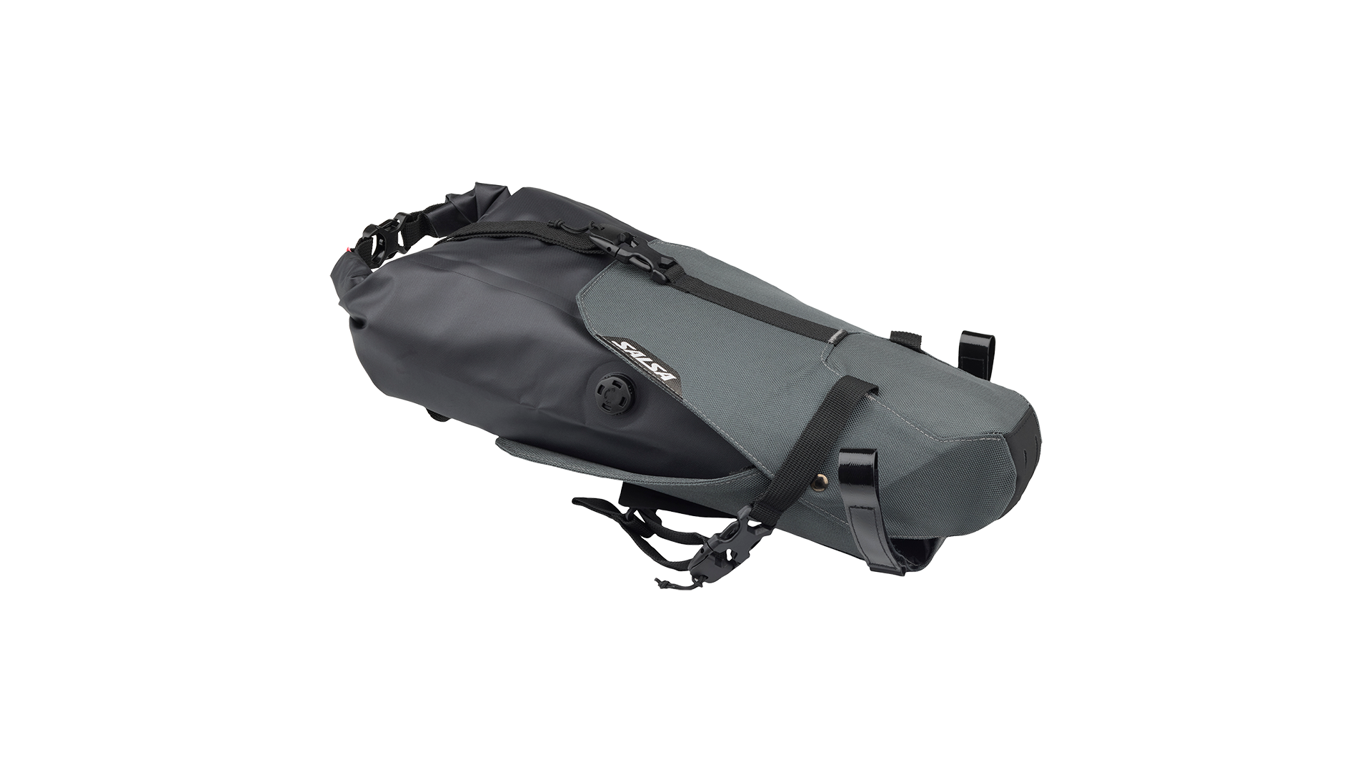 Salsa EXP Saguaro Seat Bag with dry bag closed up