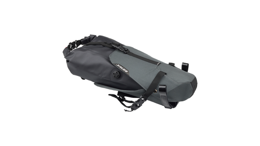 Salsa EXP Saguaro Seat Bag with dry bag closed up