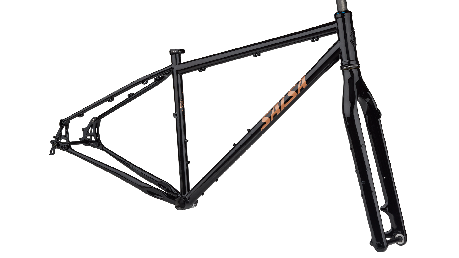 Salsa Fargo steel frameset black on white background