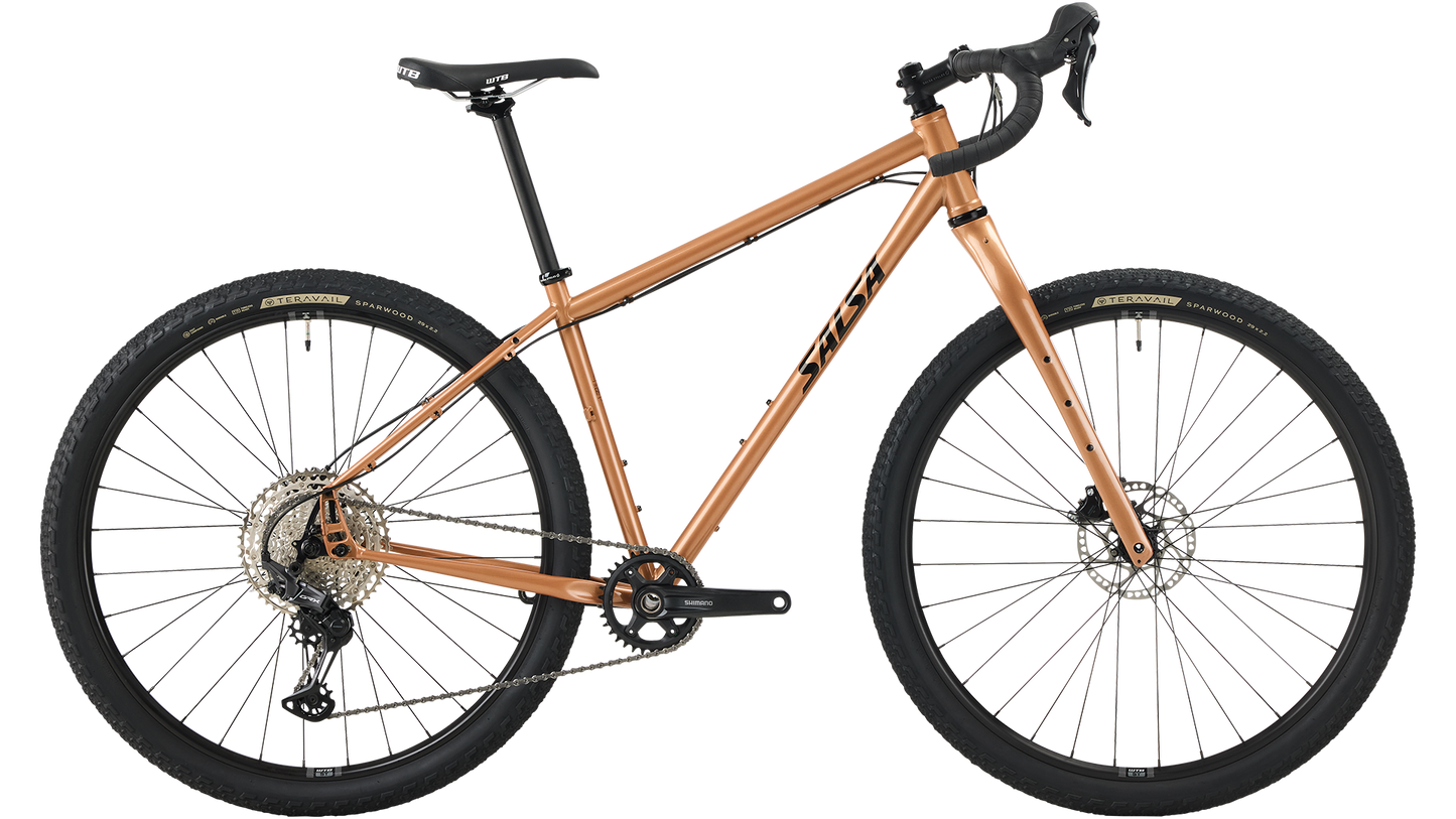 Salsa Fargo GRX 610 bike in Brass color side view