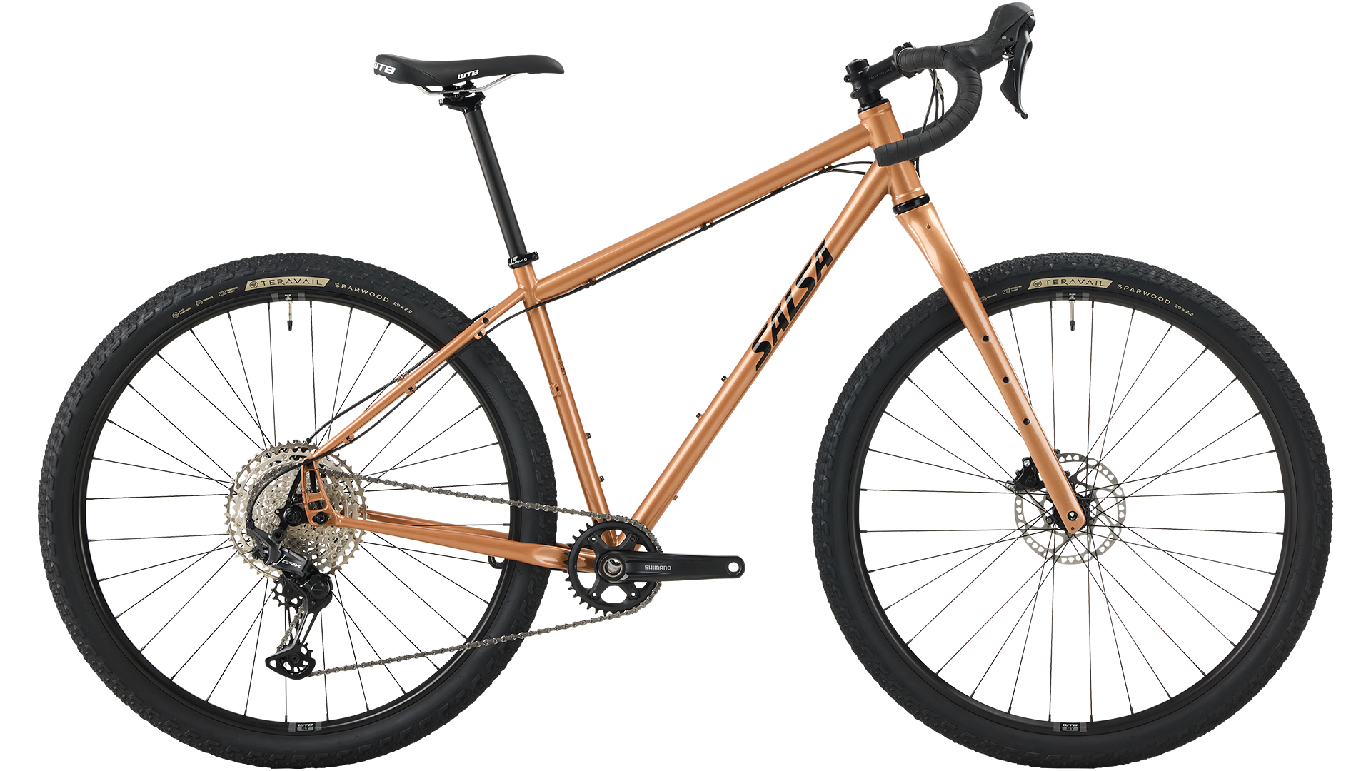 Salsa Fargo GRX 610 bike in Brass color side view