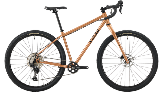 Salsa Fargo GRX 610 bike in Brass color side view