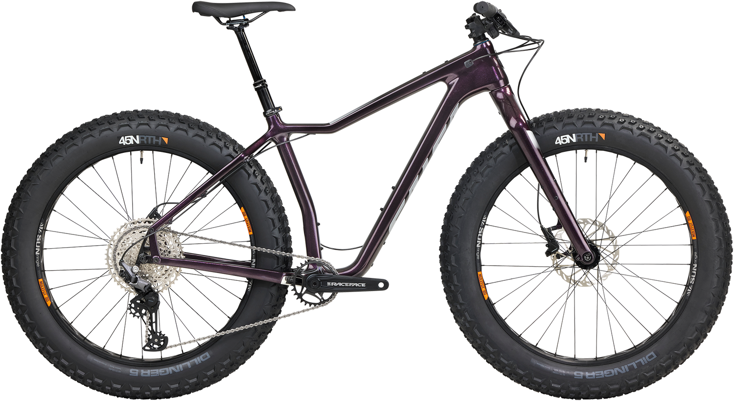 Salsa Heyday! Deore fat bike Black Cherry side view on white background