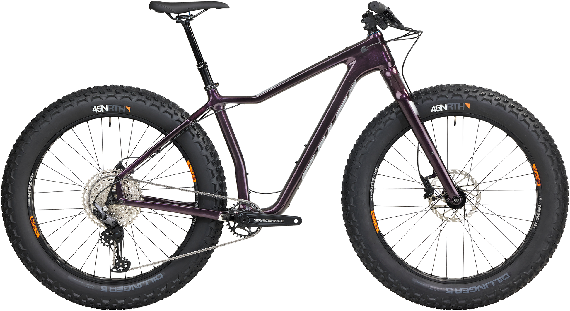 Salsa Heyday! Deore fat bike Black Cherry side view on white background