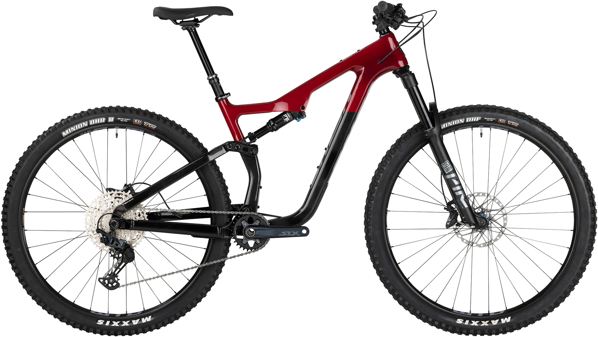 Salsa Horsethief C SLX red and black complete bike side view on white background