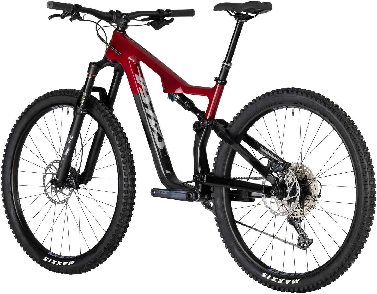 Salsa Horsethief C SLX red and black complete bike rear three-quarter view on white background