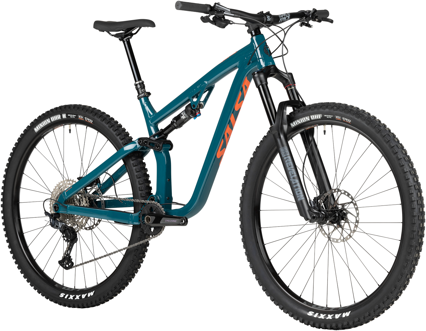 Salsa Horsethief SLX blue complete bike front three-quarter view on white background