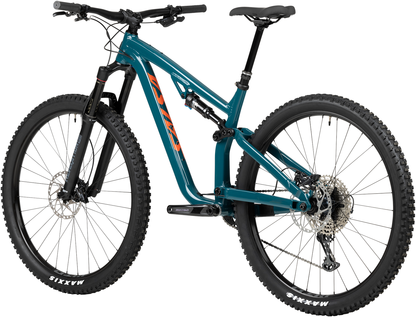 Salsa Horsethief SLX blue complete bike rear three-quarter view on white background