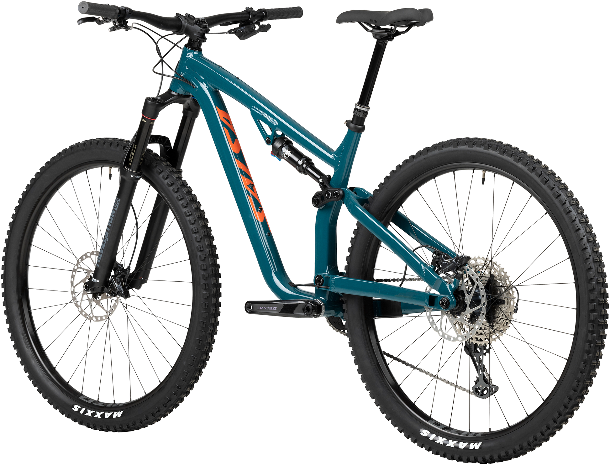 Salsa Horsethief SLX blue complete bike rear three-quarter view on white background