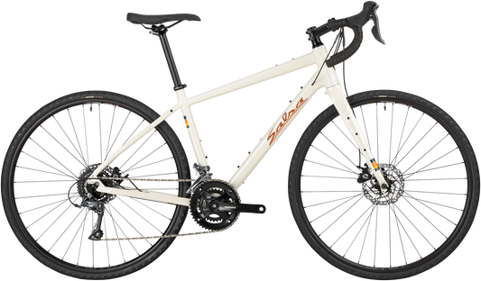 Salsa Journeyer Claris 700c Tan bike, side view, on white background