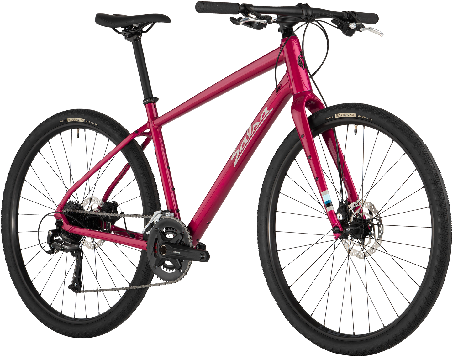 Salsa Journeyer Flat Bar Altus 650b bike, red, front three-quarter view on white background