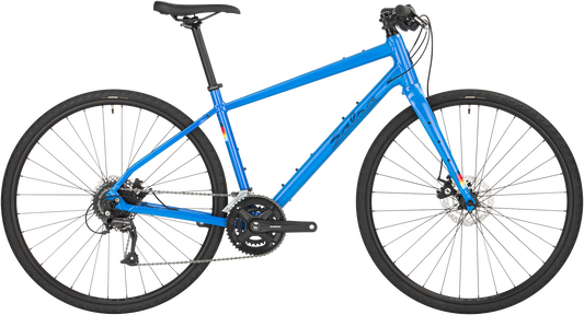 Salsa Journeyer Flat Bar Altus 700c bike, blue, side view on white background