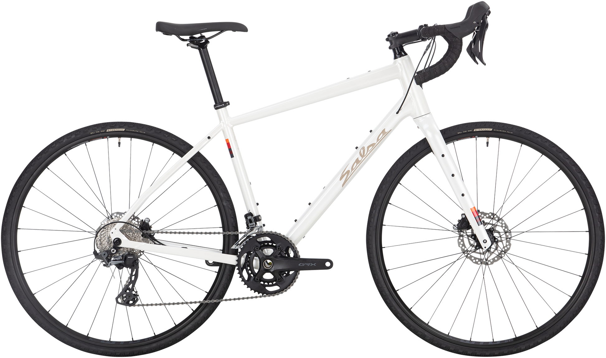 Salsa Journeyer GRX 600 700c bike, white, side view on white background