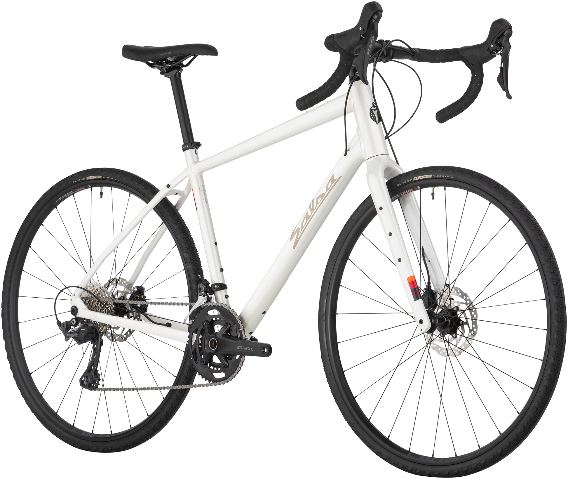 Salsa Journeyer GRX 600 700c bike, white, front three-quarter view on white background