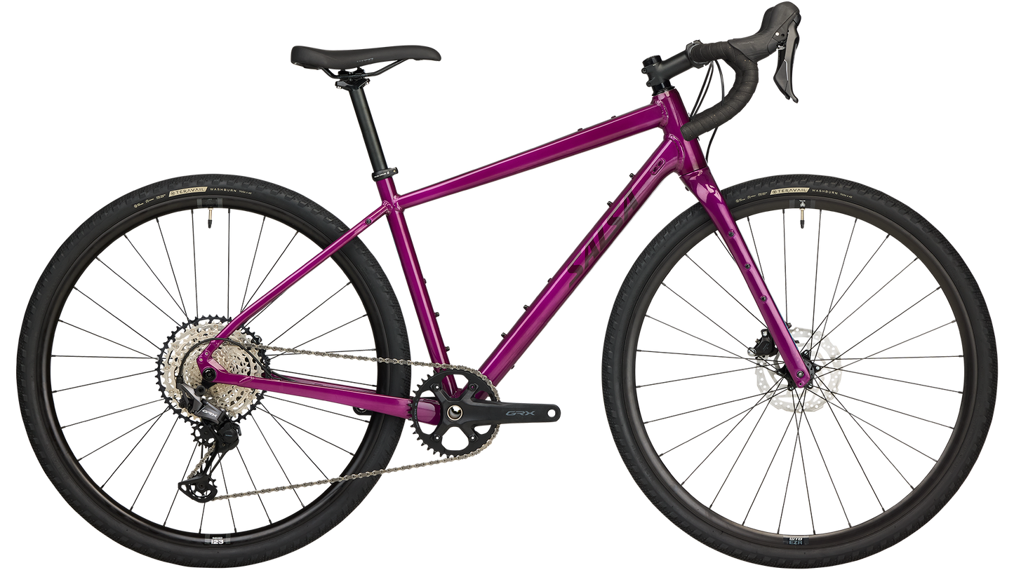 Salsa Journeyer GRX 610 bike magenta side view