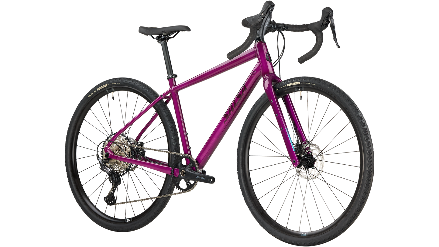 Salsa Journeyer GRX 610 bike magenta front three-quarter view