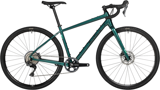 Salsa Journeyer GRX 810 700c bike, green, side view, on white background