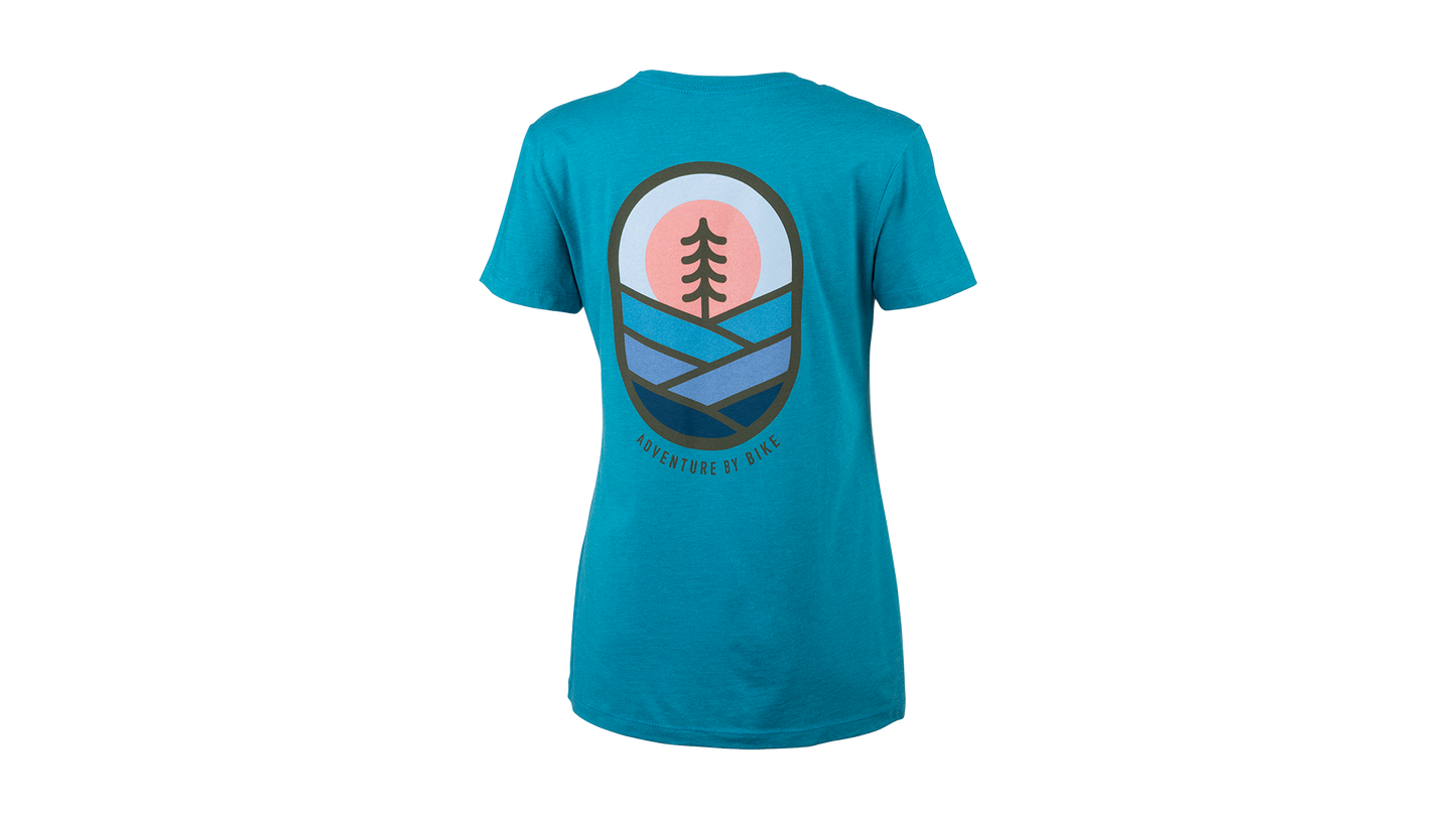 Salsa Lone Pine T-Shirt - Women's blue back view illustrated design