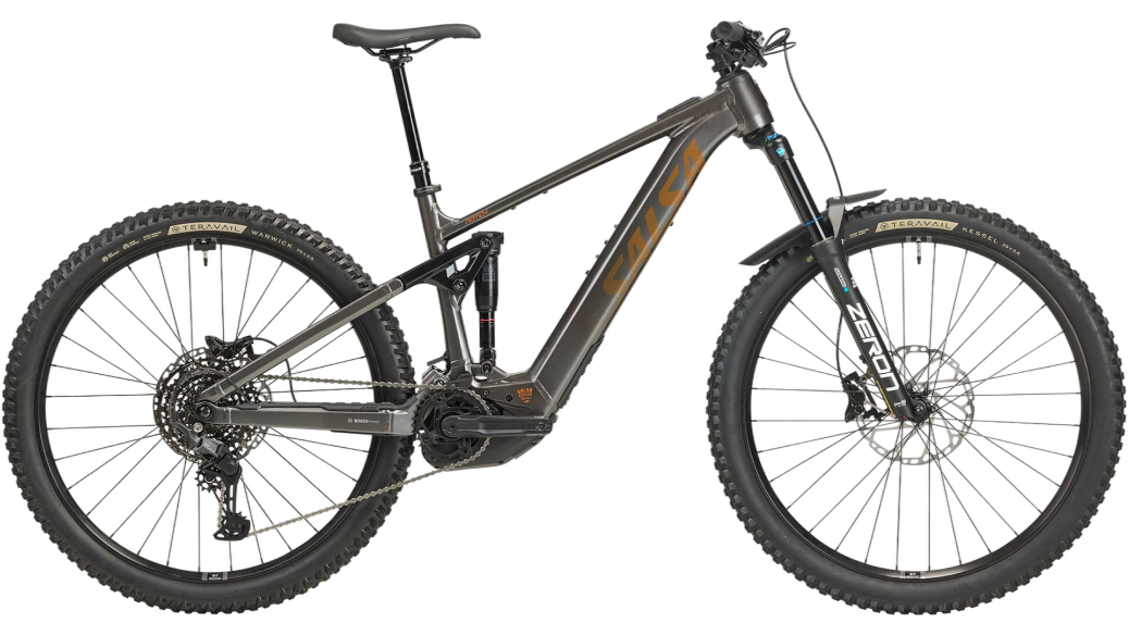 Salsa Notch CUES 10 eMTB bike side view on white background