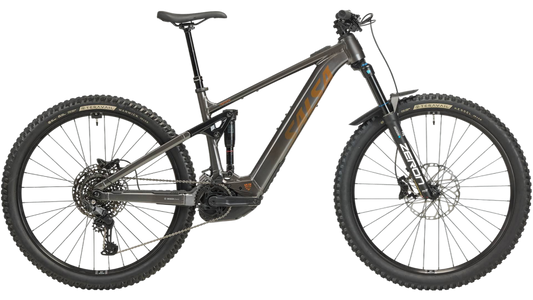 Salsa Notch CUES 10 eMTB bike side view on white background