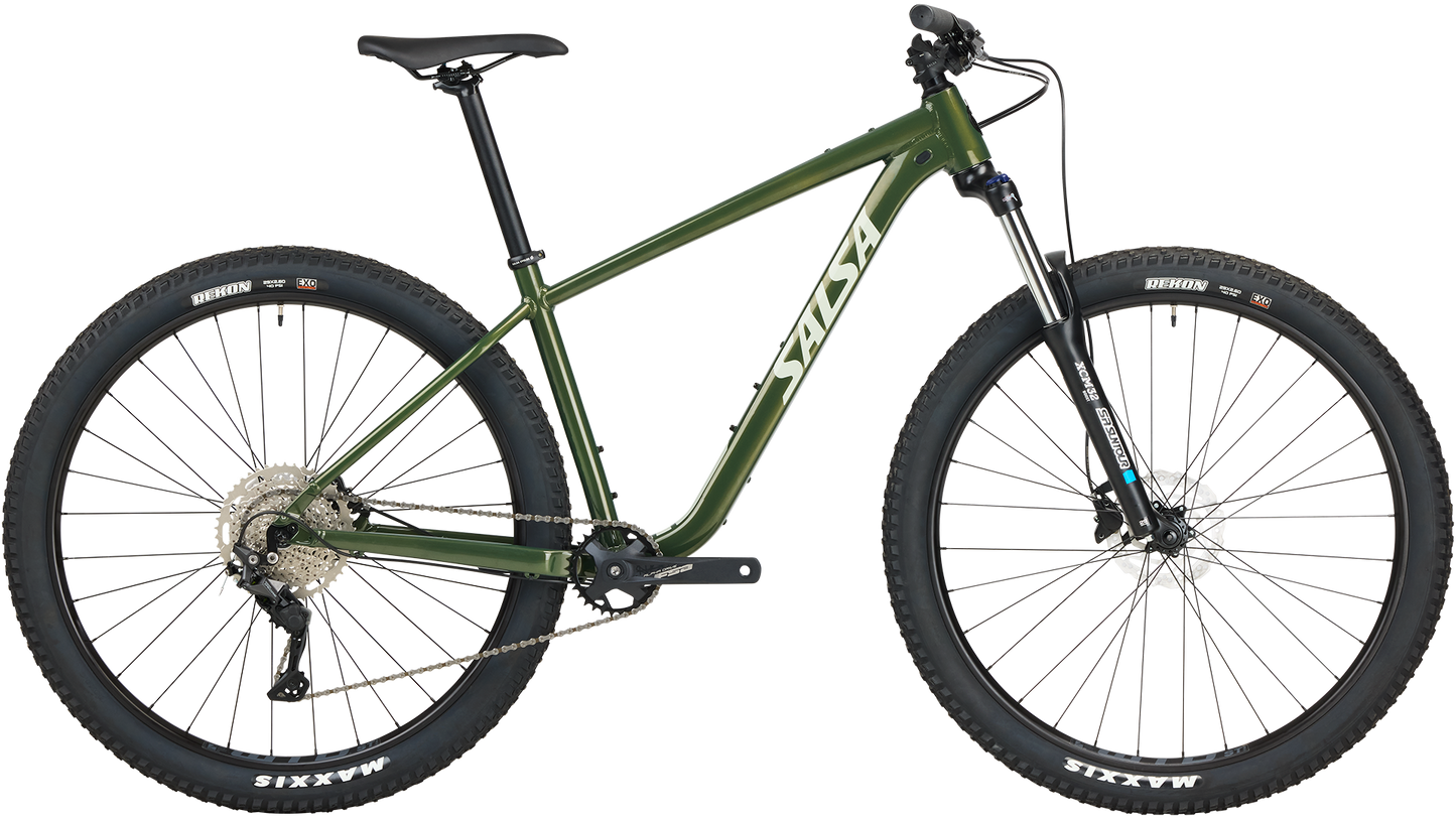 Salsa Rangefinder Deore 10 29 Moss Green color bike side view