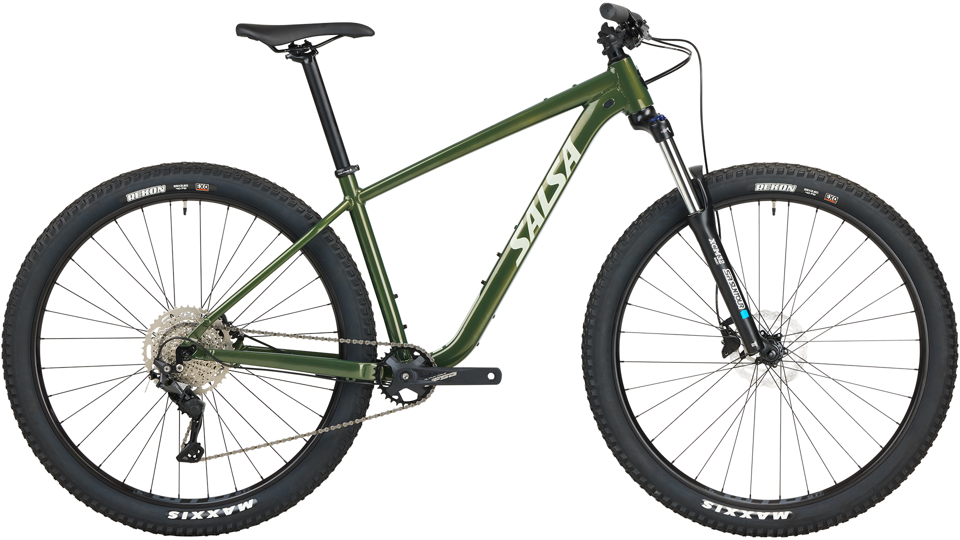 Salsa Rangefinder Deore 10 29 Moss Green color bike side view